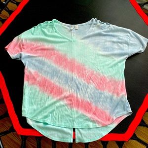 Cato tie dye top size Large open shoulder